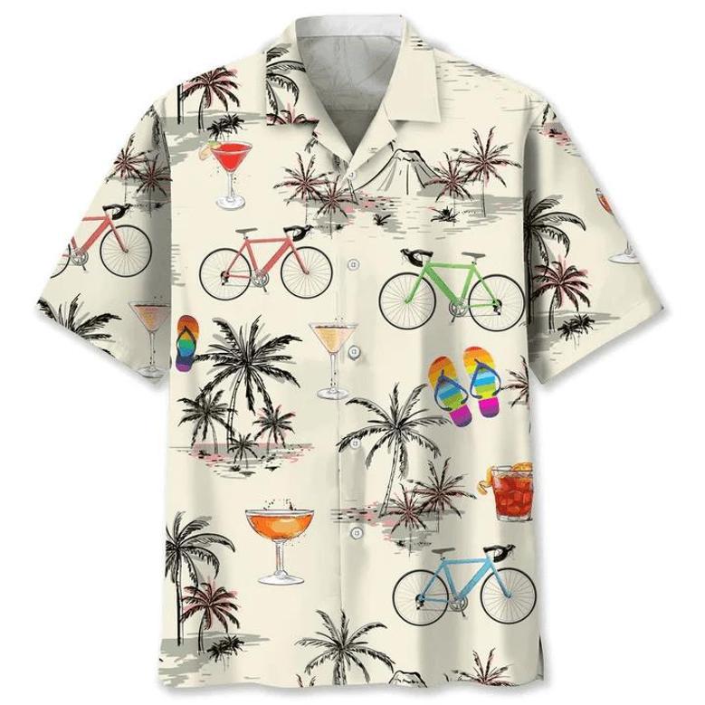 Cycling Beach Coconut For Men And Women Unisex Hawaiian Shirt Aloha Shirt