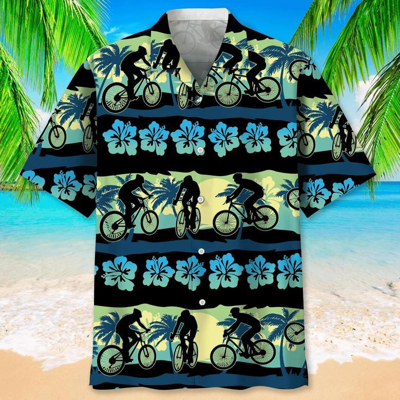 Cycling Nature Beach , For Men, Summer Gift, Gift For Cycling Lover Unisex Hawaiian Shirt Aloha Shirt