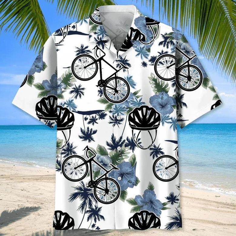 Cycling White Nature , Cycling Shirt, Cyclist Shirt, Bicycle Gift, Biking Gift, Bike Gift Unisex Hawaiian Shirt Aloha Shirt