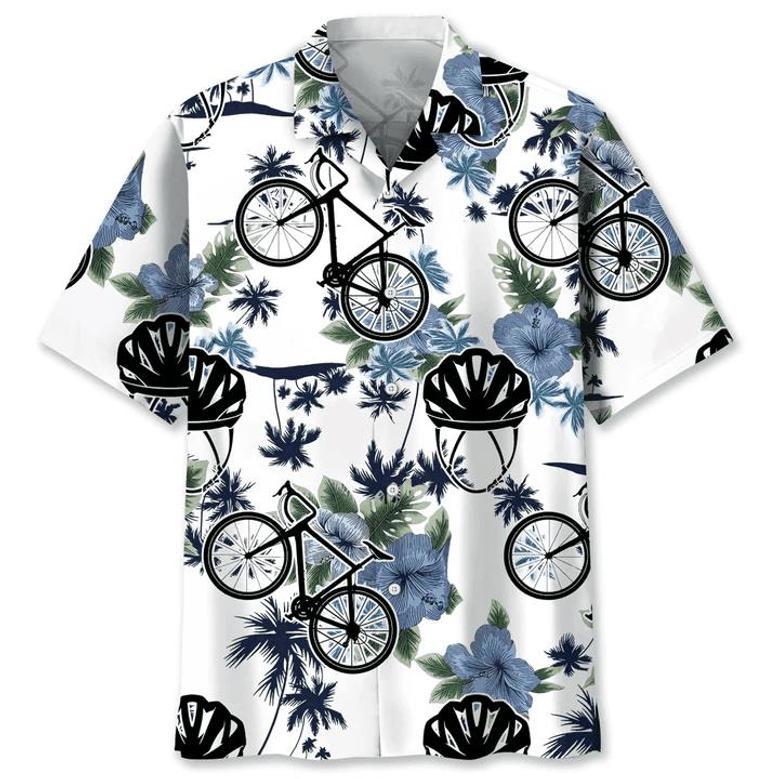 Cycling White Nature , Cycling Shirt, Cyclist Shirt, Bicycle Gift, Biking Gift, Bike Gift Unisex Hawaiian Shirt Aloha Shirt