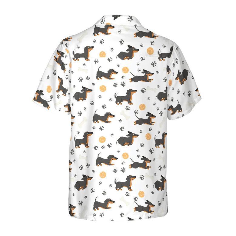 Dachshund Seamless Pattern Adorable Pets Unisex Hawaiian Shirt Aloha Shirt