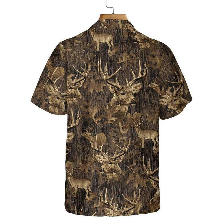 Deer Season Big Buck With Camouflage Pattern Hunting Hawaiian Shirt, Deer Hunting Camo Shirt Summer Gifts