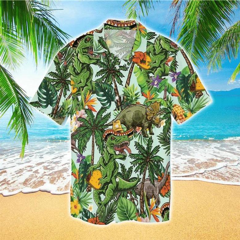 Dinosaurs Of July Apparel, Dinosaurs Independence Day Hawaiian Shirt Summer Gifts