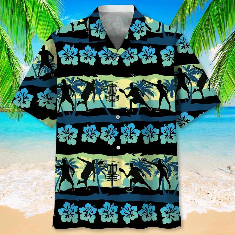 Disc Golf Usa Blue Tropical , For Men, Summer Gift, Gift For Disc Golf Player Unisex Hawaiian Shirt Aloha Shirt