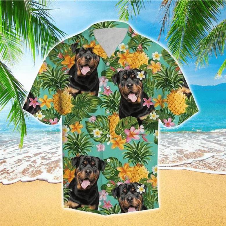 Dog Happy Summer With Rottweiler Edition Hawaiian Shirt, Flowers Aloha Shirt For Dog Lovers Summer Gifts