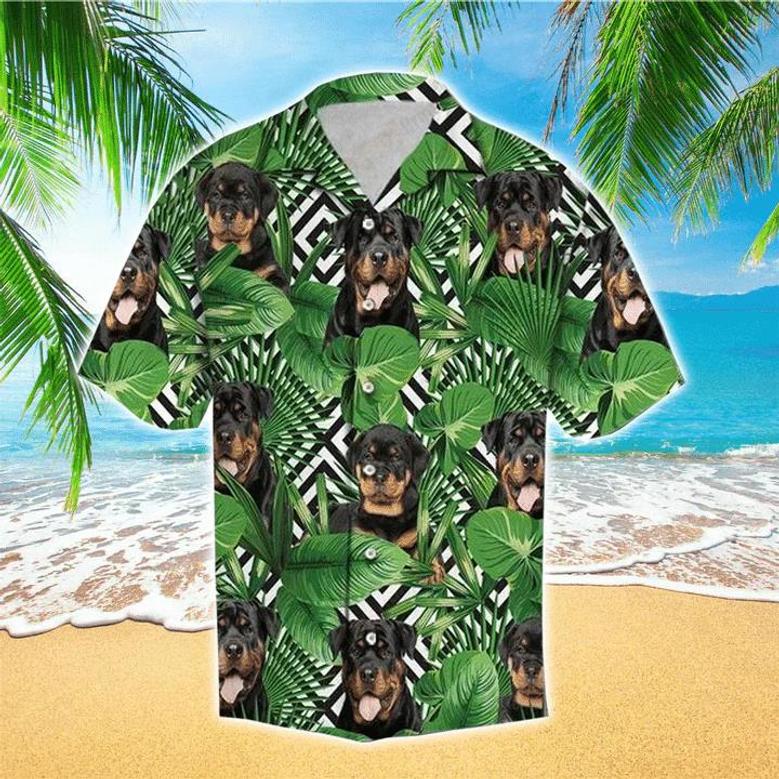 Dog Happy Summer With Rottweiler Edition Hawaiian Shirt, Flowers Aloha Shirt For Dog Lovers Summer Gifts