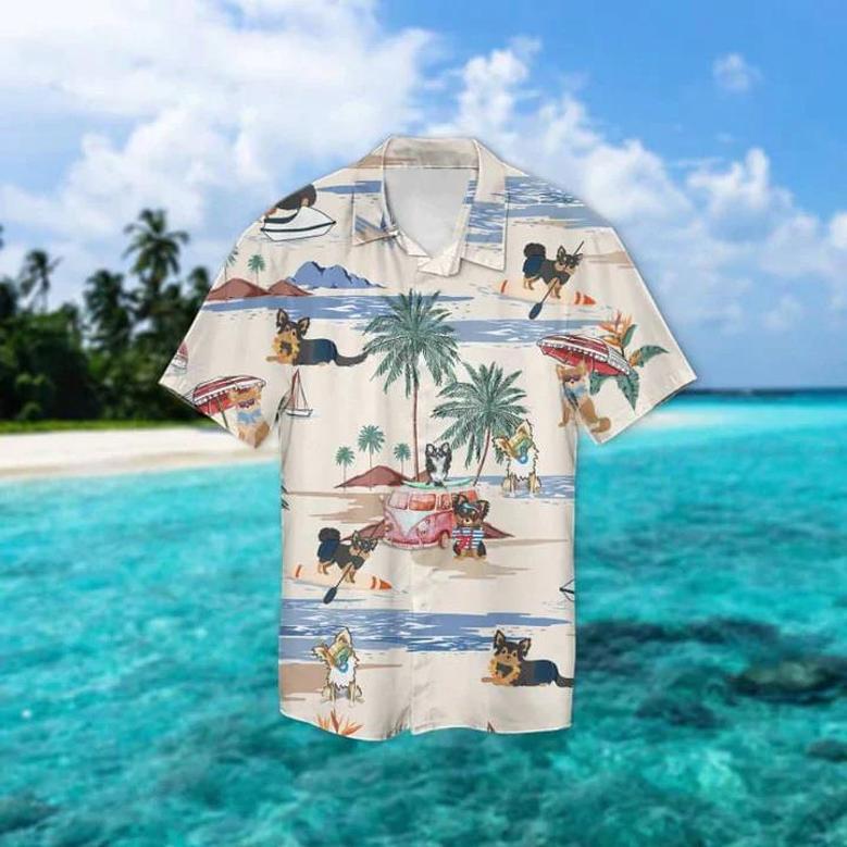 Doodle Summer Beach Hawaiian Shirt, Hawaiian Shirts For Men Short Sleeve Aloha Beach Shirt Summer Gifts