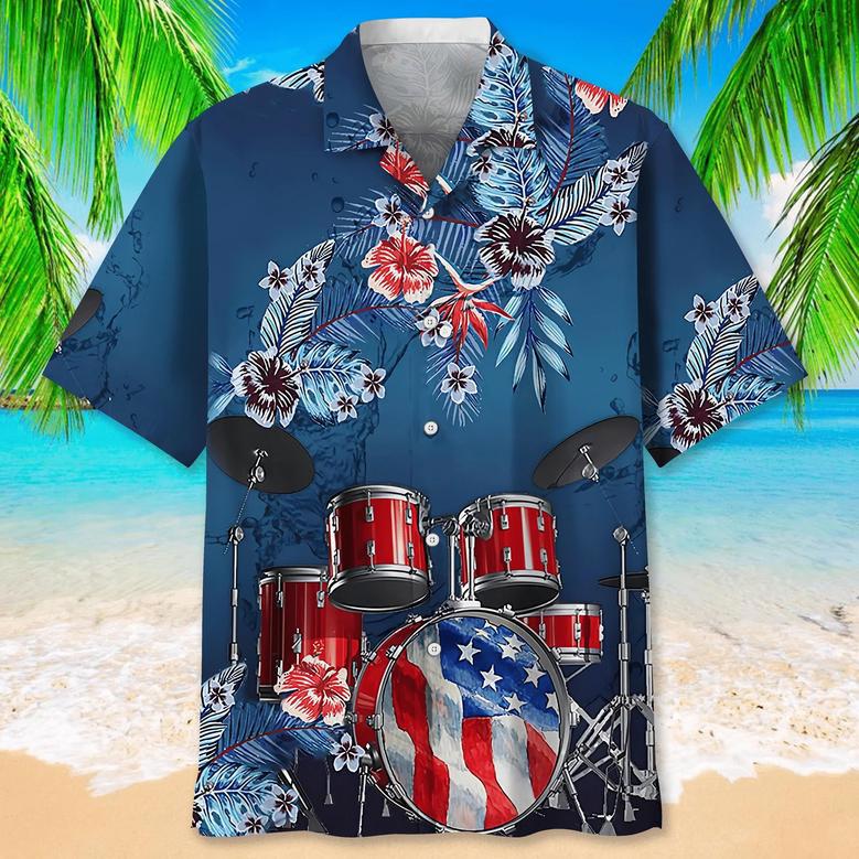 Drum Usa , Drum Nature Flower For Men Unisex Hawaiian Shirt Aloha Shirt