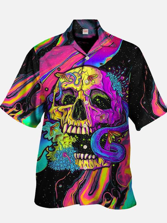 Fierce Skull Cracked By Lava Hawaiian Shirt For Men And Women Summer Gifts