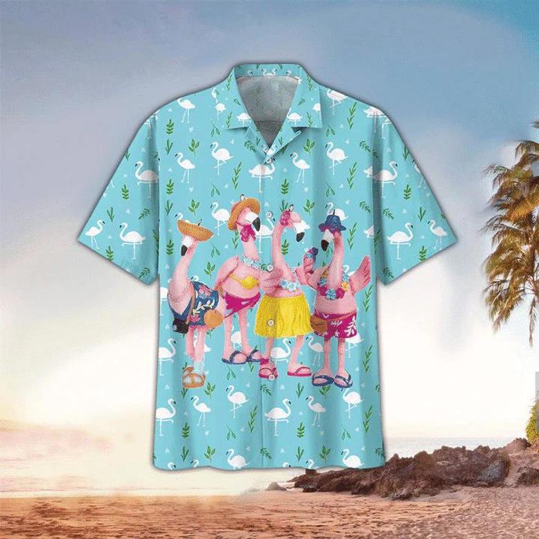 Flamingo Hawaii Shirt, Flamingo Hawaiian Shirt For Summer, Flamingo Lovers Summer Gifts