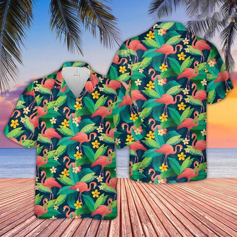 Flamingo Pattern , For Men And Women Unisex Hawaiian Shirt Aloha Shirt