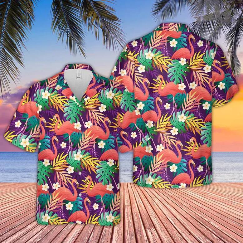 Flamingo Pattern , For Men And Women Unisex Hawaiian Shirt Aloha Shirt