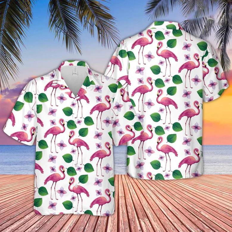 Flamingo Pattern , For Men And Women Unisex Hawaiian Shirt Aloha Shirt