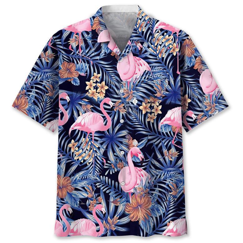 Flamingo Tropical , Short Sleeve Summer Vacation Beach Shirts For Men Unisex Hawaiian Shirt Aloha Shirt