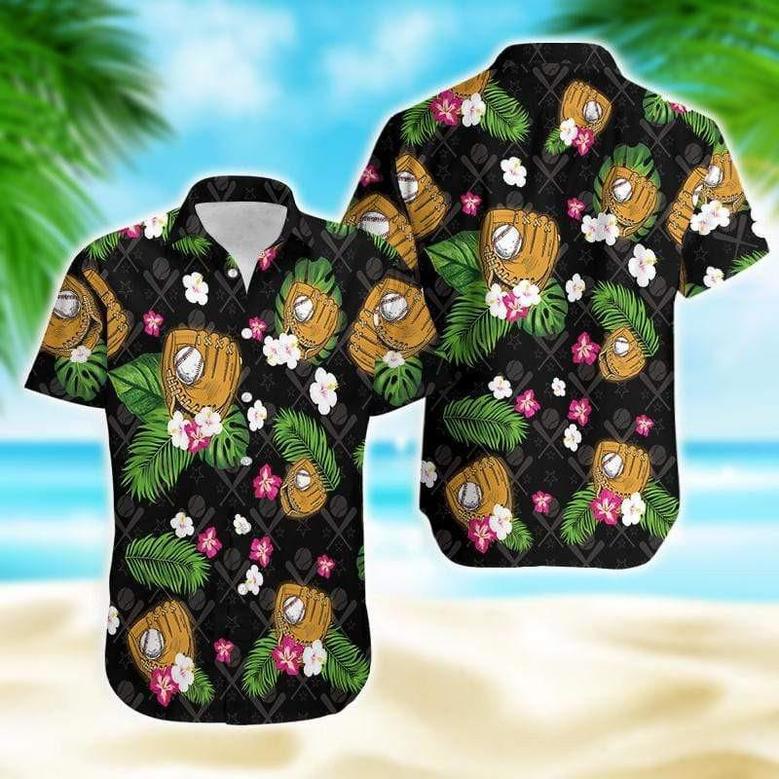 Floral Baseball Summer Tropical S Unisex Hawaiian Shirt Aloha Shirt