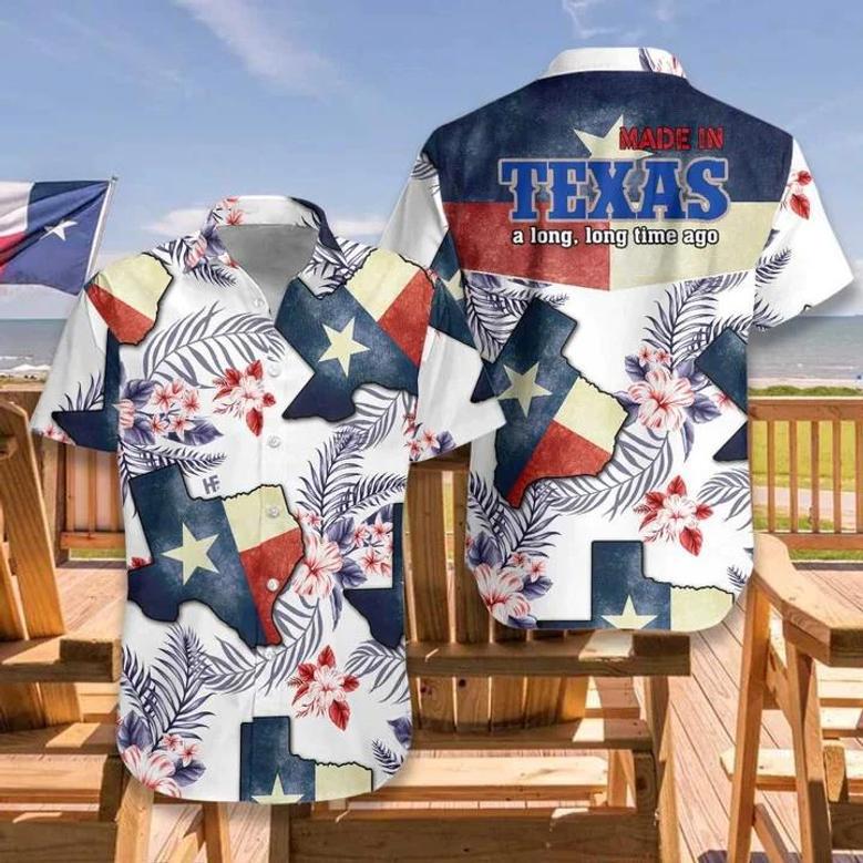 Floral Texas Hawaiian Shirt, A Long Time Short-Sleeve Hawaiian Shirt For Men, Women Summer Gifts