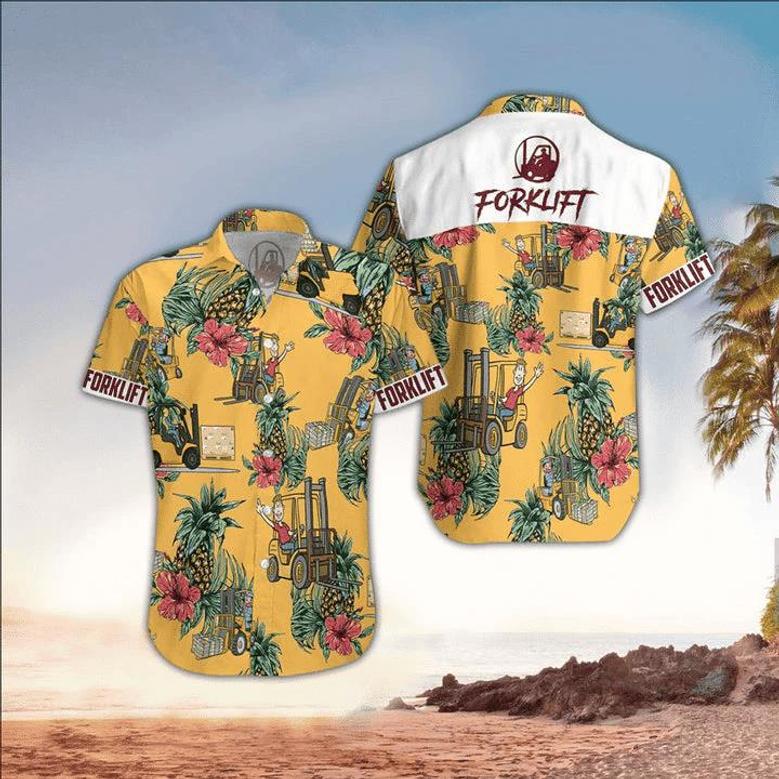 Forklift Driver Hawaiian Shirt For Men, Forklift Driver Lover Gifts Summer Gifts