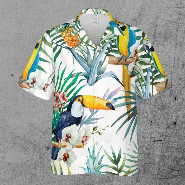 Funny Aloha Parrot Bird Tropical Forest Hawaiian Shirt For Men And Women Summer Gifts