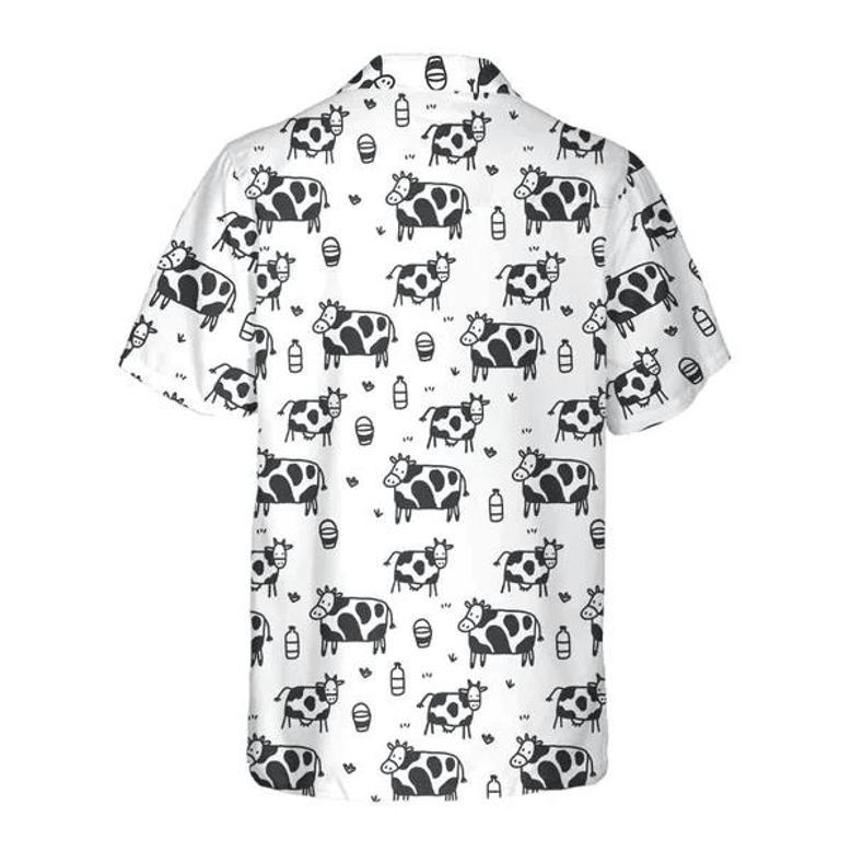 Funny Cow Pattern All Printed , Summer Gifts For Men And Women Unisex Hawaiian Shirt Aloha Shirt