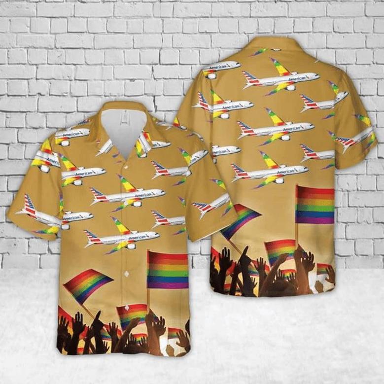 Gay Pride , American Airlines Fly With Pride , Pride , Haiwaiian Shirt Unisex Hawaiian Shirt Aloha Shirt