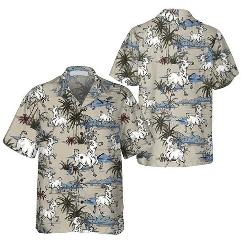 Goat Island Pattern All Printed , Summer Gifts For Men And Women Unisex Hawaiian Shirt Aloha Shirt