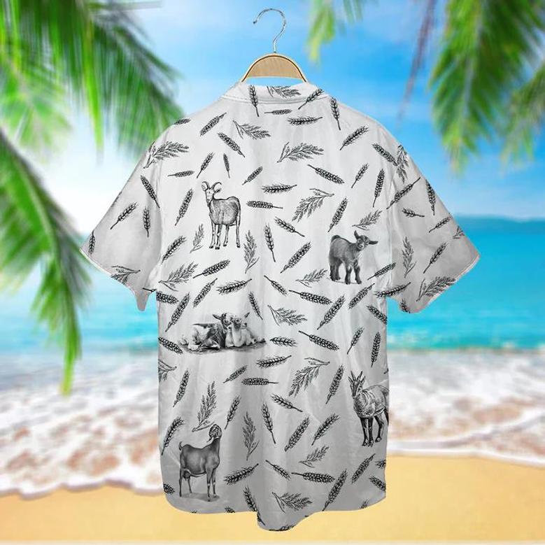 Goat Pattern - Hawaiian Shirt, Animal Farm Goat Hawaiian Shirts For Men, Women Summer Gifts