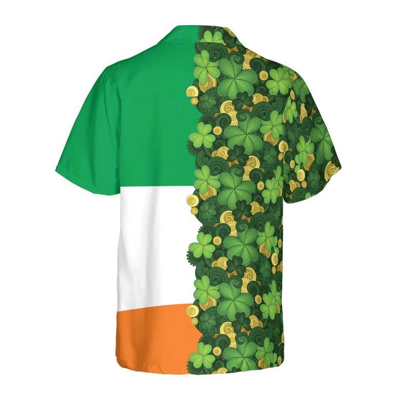 Gold Coins Shamrock Saint Patrick's Day Irish Ireland Flag Unisex Hawaiian Shirt Aloha Shirt