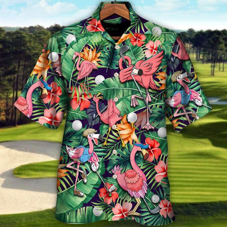 Golf Funny Flamingo Playing Golf Talk Birdie To Me - Hawaiian Shirt For Men And Women Summer Gifts