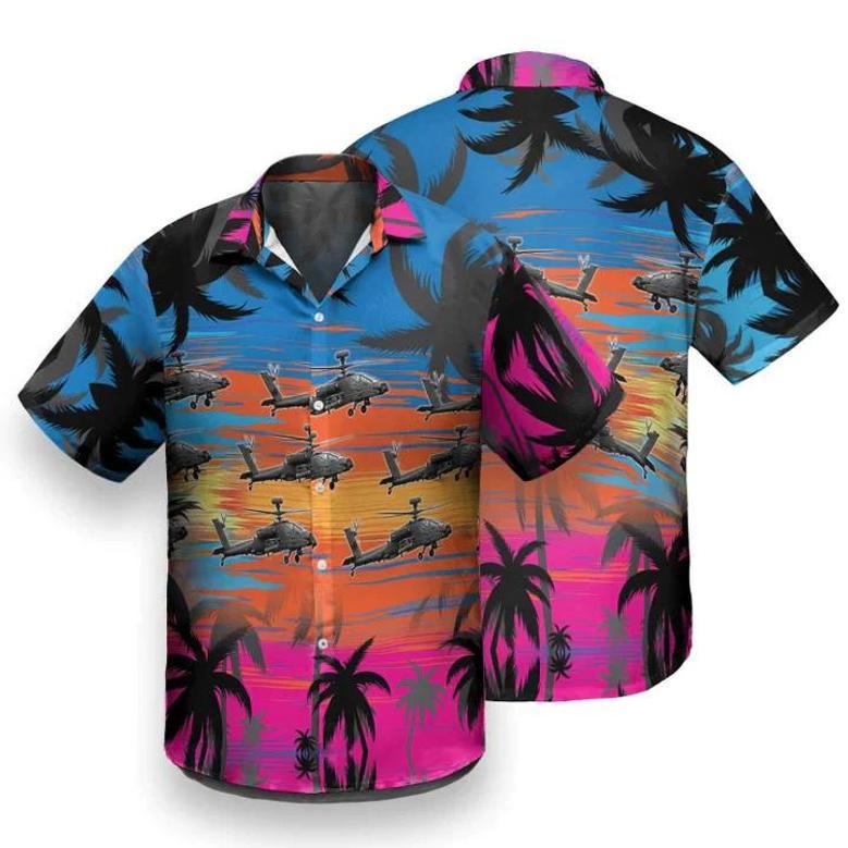 Great Helicopter Flies Dawn Sky Hawaiian Shirt Summer Gifts