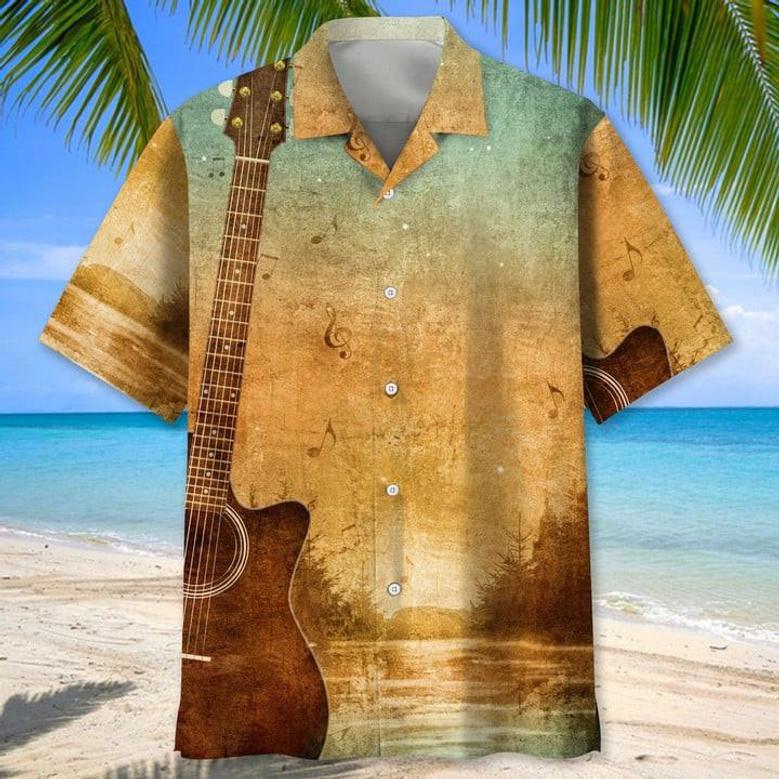 Guitar Nature Tropical For Men And Women, Guitar Player Shirt, Gift For Guitarist, Guitarist T-Shirt, Guitar Player Gift Unisex Hawaiian Shirt Aloha Shirt