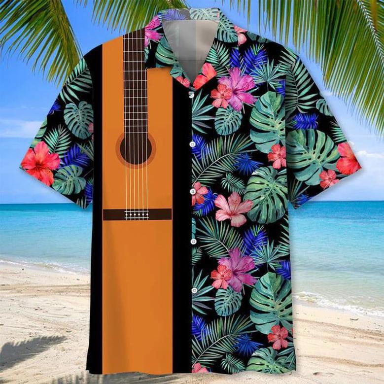 Guitar Usa Flag Nature For Men And Women, Guitar Player Shirt, Gift For Guitarist, Guitarist T-Shirt, Guitar Player Gift Unisex Hawaiian Shirt Aloha Shirt