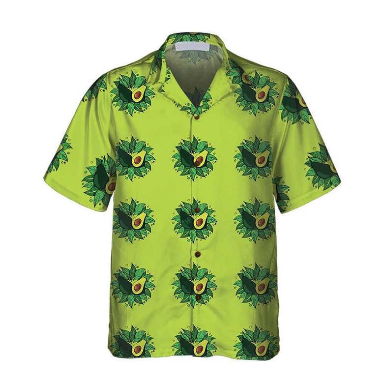 Hand Drawn Cute Avocado Pattern Hawaiian Shirt, Funny Avocado Shirt, Short Sleeve Avocado Print Shirt Summer Gifts