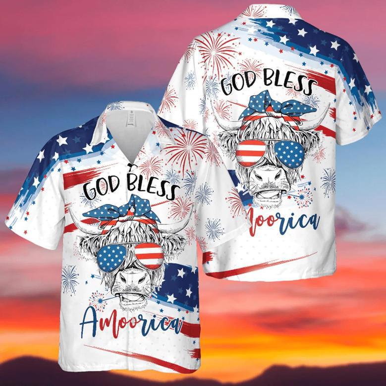 Happy Independence God Bless Amoorica All Over Printed Hawaiian Shirt Summer Gifts