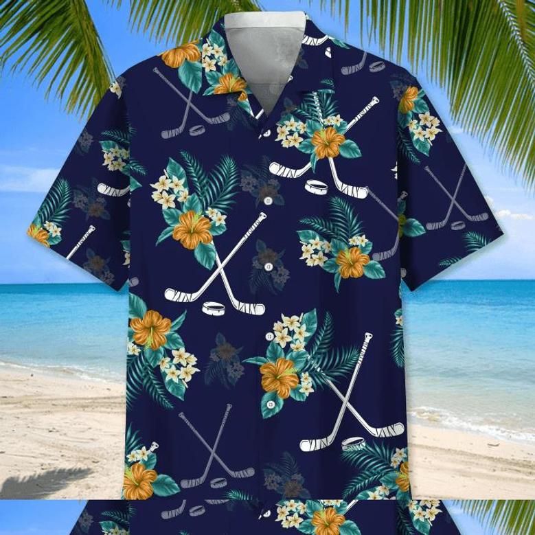 Hockey Neon Light For Men, Hockey Life Shirt, Hockey Player Gifts Unisex Hawaiian Shirt Aloha Shirt