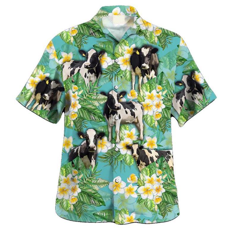 Holstein Tropical , Cow , Animal S For Men, Gift For Him Unisex Hawaiian Shirt Aloha Shirt