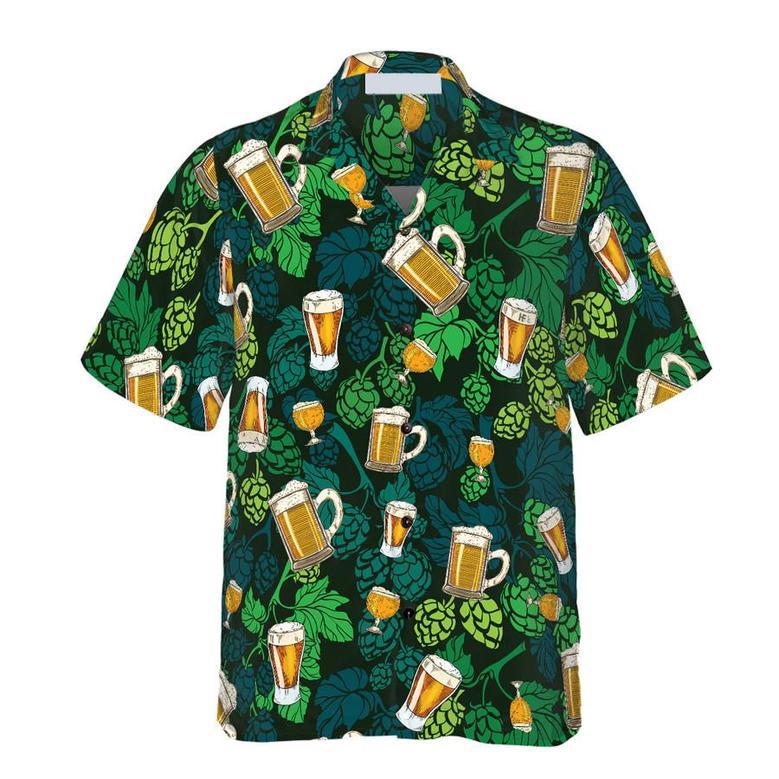 Hop Cones Beer Glass Hawaiian Shirt For Men, Beer Shirts Summer Gifts