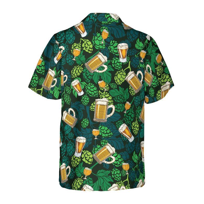 Hop Cones Beer Glass Hawaiian Shirt For Men, Beer Shirts Summer Gifts