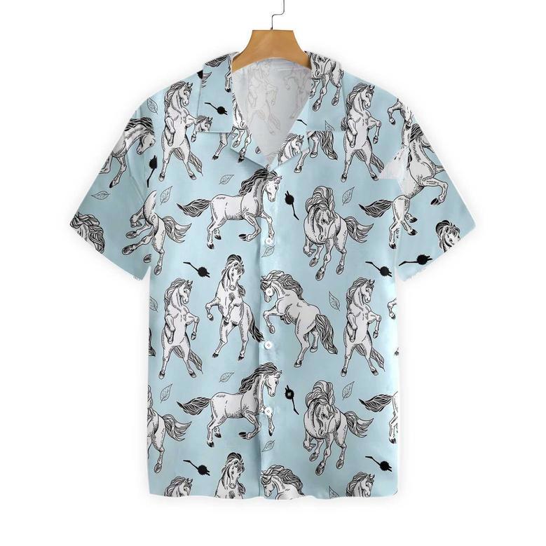 Horse Pattern All Printed , Summer Gifts For Men And Women Unisex Hawaiian Shirt Aloha Shirt