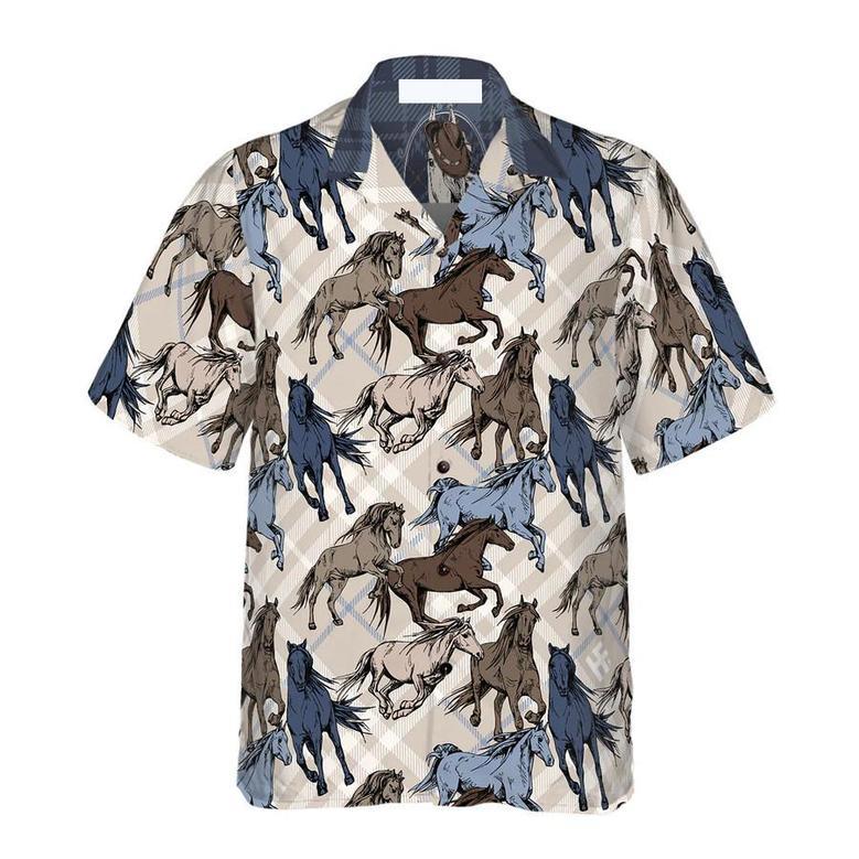 Horse Running Seamless Pattern Hawaiian Shirt For Men Summer Gifts