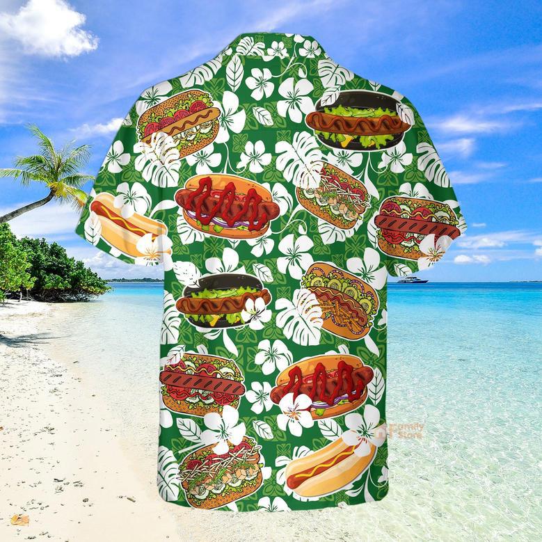 Hot Dog Hibiscus Flower Aloha Hawaiian Shirts For Men, Women Summer Gifts