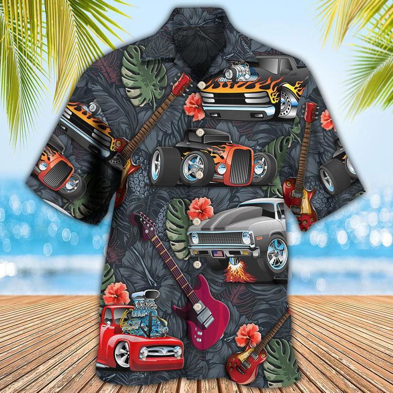 Hot Rod Guitar I Like Hot Rods And Guitars Hawaiian Shirt Summer Gifts