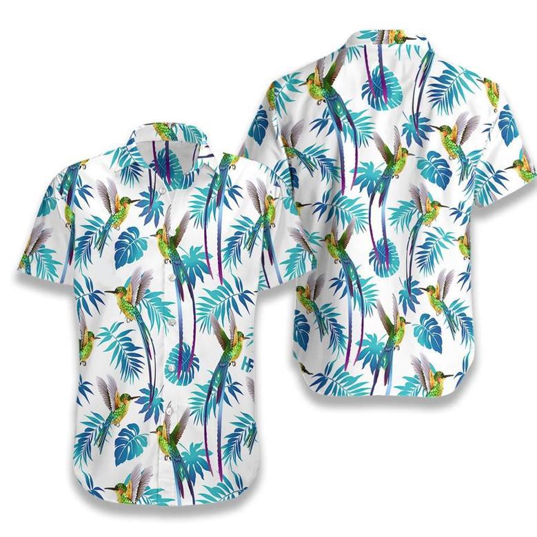 Hummingbird Tropical Hawaiian Shirt, Summer Shirt, Gift For Hummingbird Lover Summer Gifts