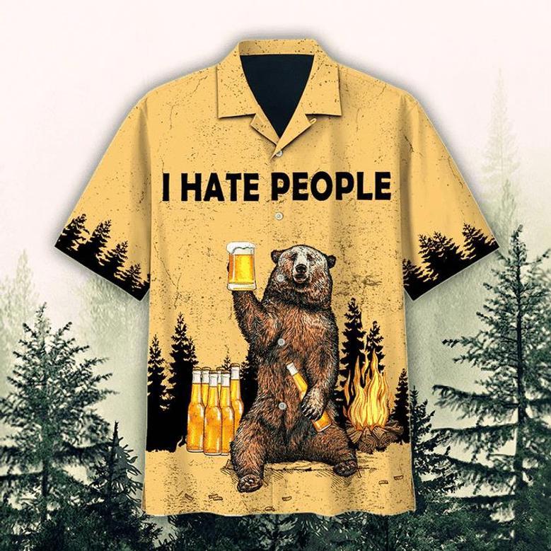 I Hate People Pattern Hawaiian Shirt Summer Gifts