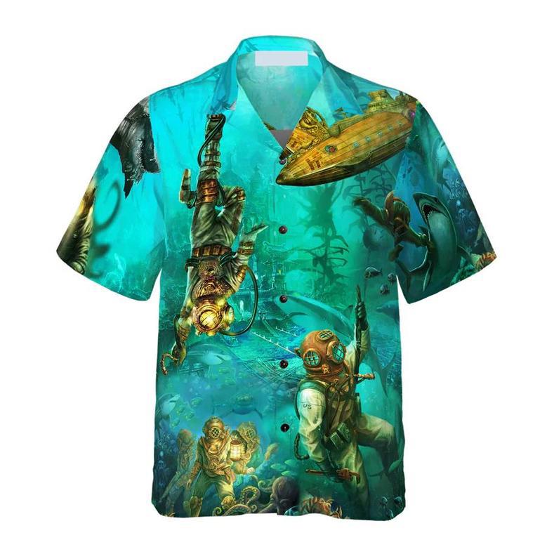 Into The Sea Scuba Diving For Men Unisex Hawaiian Shirt Aloha Shirt