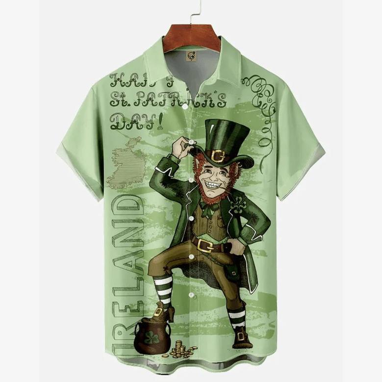 Irish Leprechaun St. Patrick's Day Unisex Hawaiian Shirt Aloha Shirt