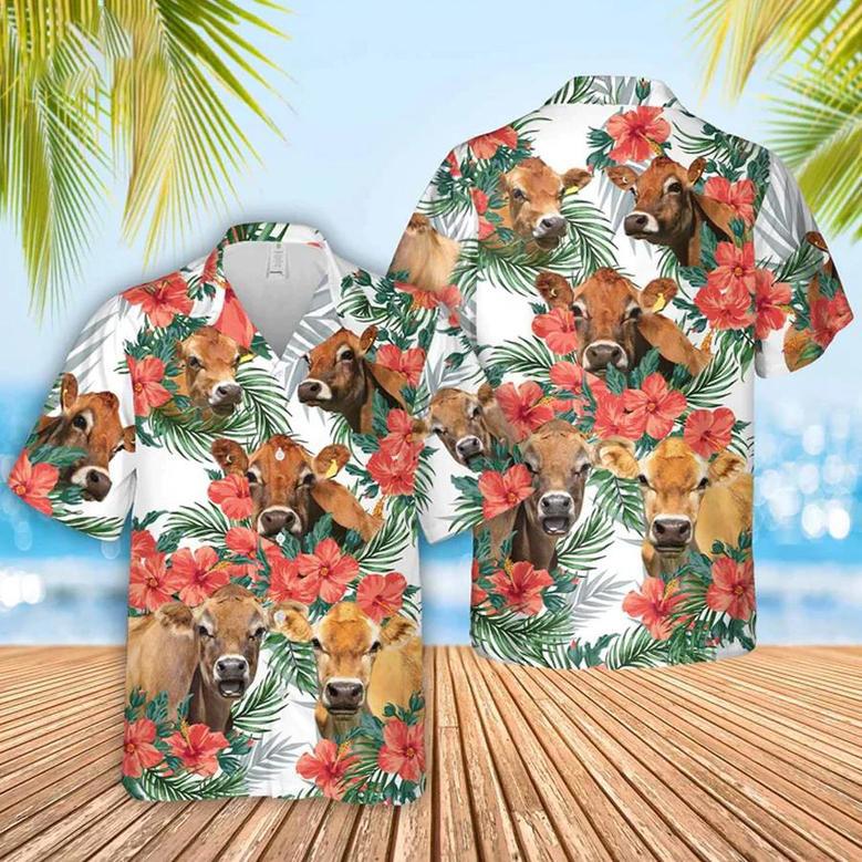 Jersey Hawaiian Flowers , Summer Gift For Men And Women Unisex Hawaiian Shirt Aloha Shirt