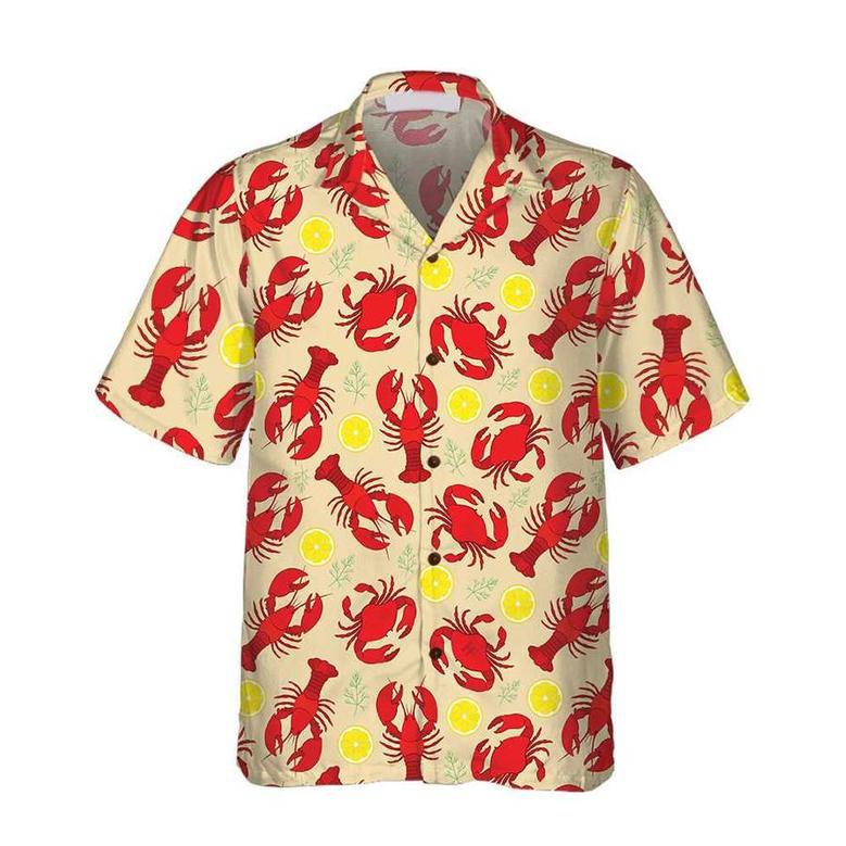 Lobster On Waves Hawaiian Shirt, Unique Lobster Shirt, Lobster Print Shirt For Adults Summer Gifts