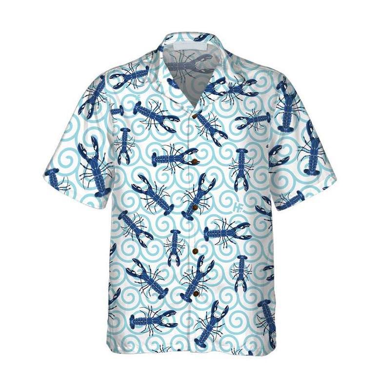 Lobster On Waves Hawaiian Shirt, Unique Lobster Shirt, Lobster Print Shirt For Adults Summer Gifts