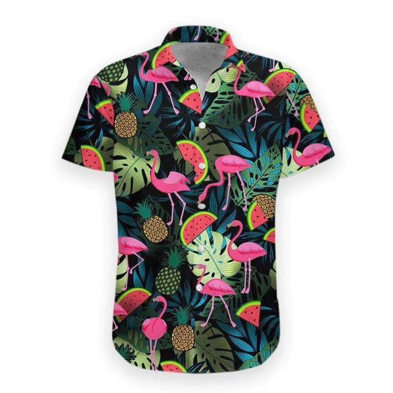 Lovelypod - Flamingo Hawaii Shirt, S For Men Short Sleeve Aloha Beach Shirt Unisex Hawaiian Shirt Aloha Shirt