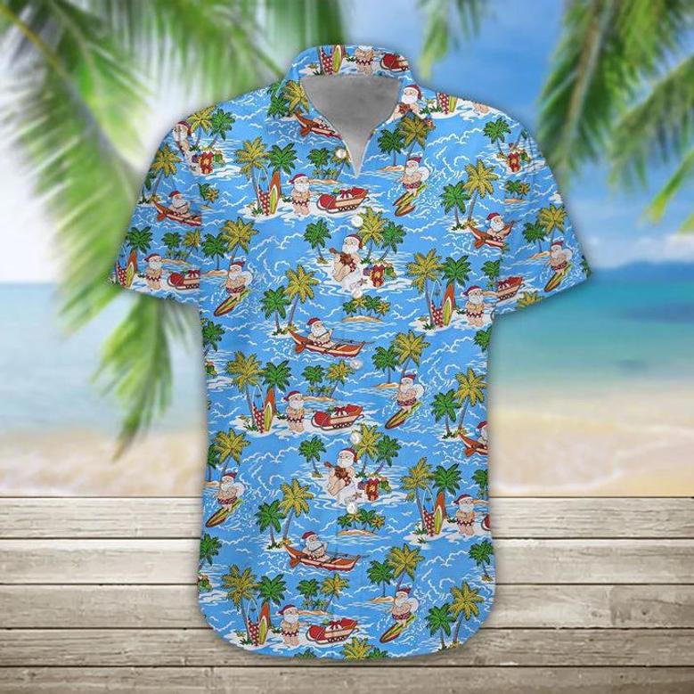 Lovelypod - Santa Hawaii Shirt For Men And Women, Summer Aloha Shirt, Summer Gift For Him Unisex Hawaiian Shirt Aloha Shirt